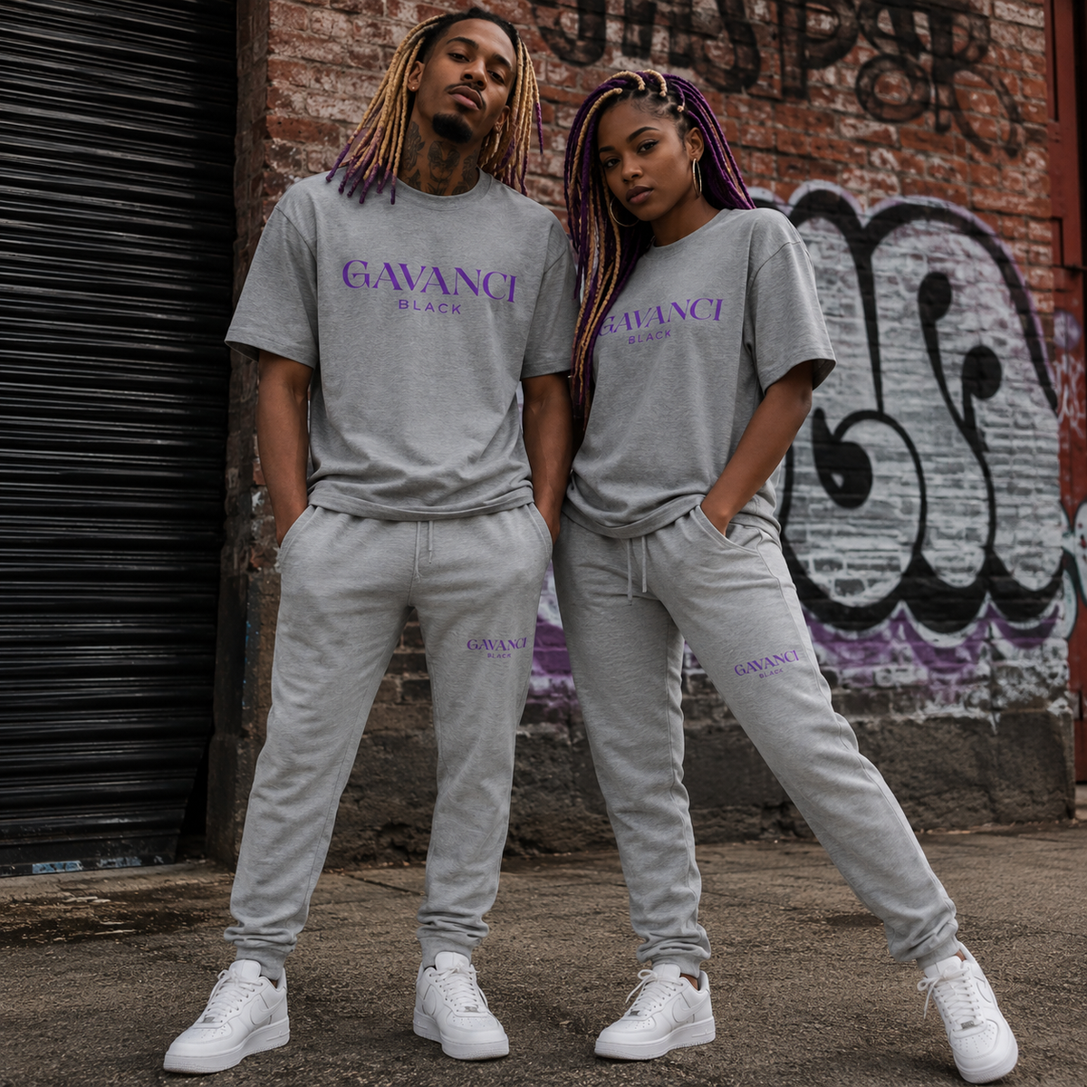 Gavanci Black Original Logo fleece sweatpants