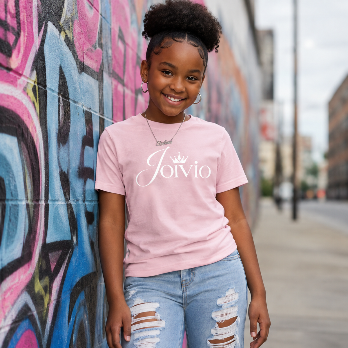 Joivio Girls "Pretty in Pink" Short Sleeve T-Shirt