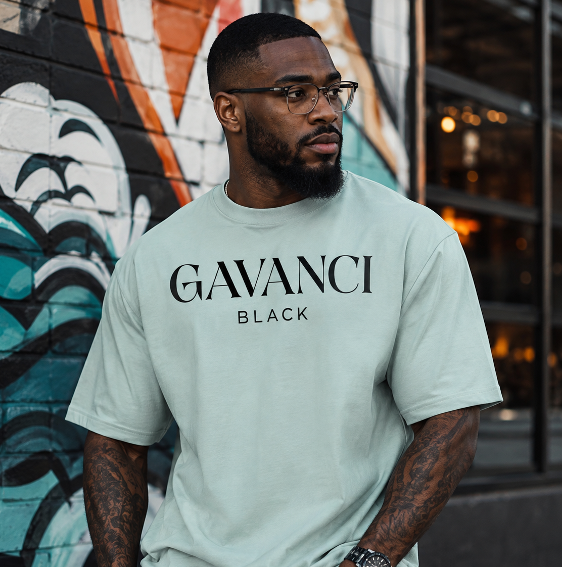 Gavanci Black Original Logo Men’s Premium Heavyweight Tee