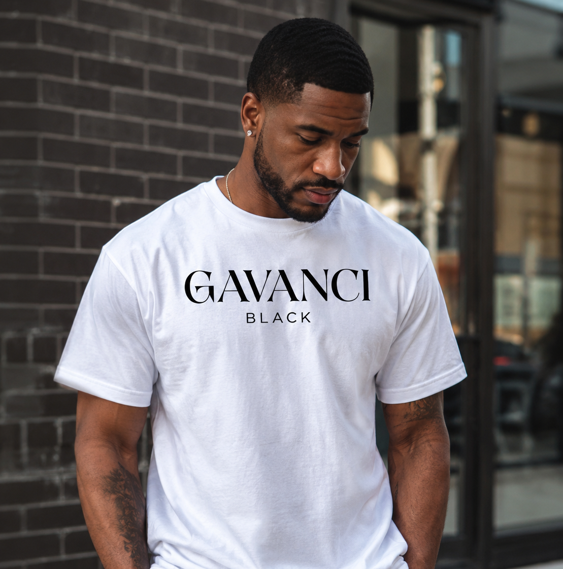 Gavanci Black Original Logo Men’s premium heavyweight tee