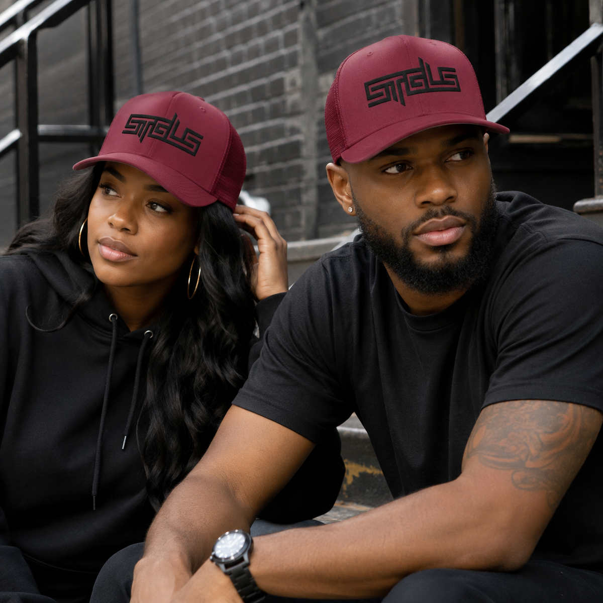 STRHUGOALS “STGLS Active” (Black) Trucker Cap