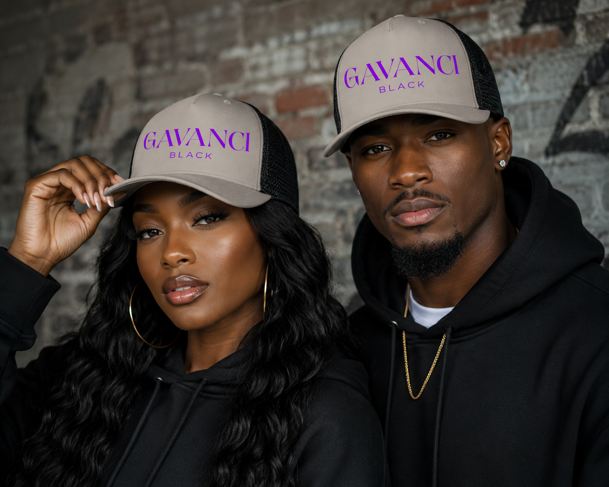 Gavanci Black Orignal Logo Trucker Cap