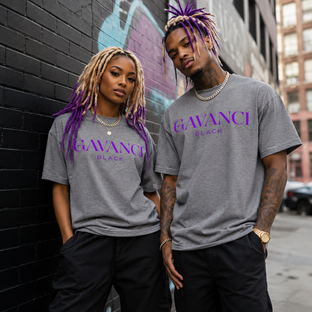 Gavanci Black Original Logo premium heavyweight tee