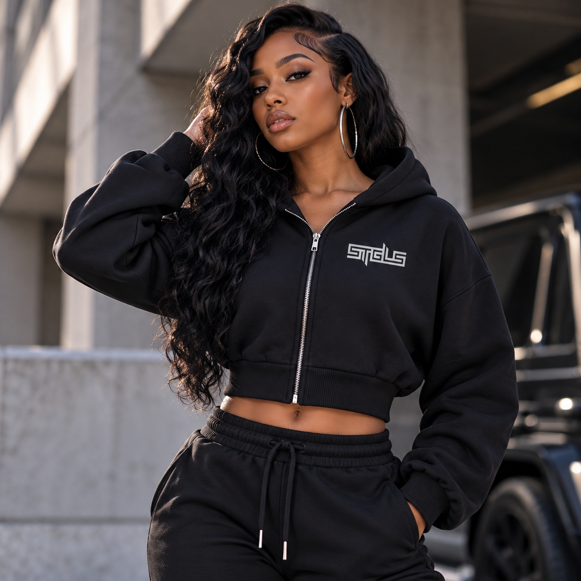 STRHUGOALS "STGLS" Sculpted Heavyweight Zip-up Hoodie