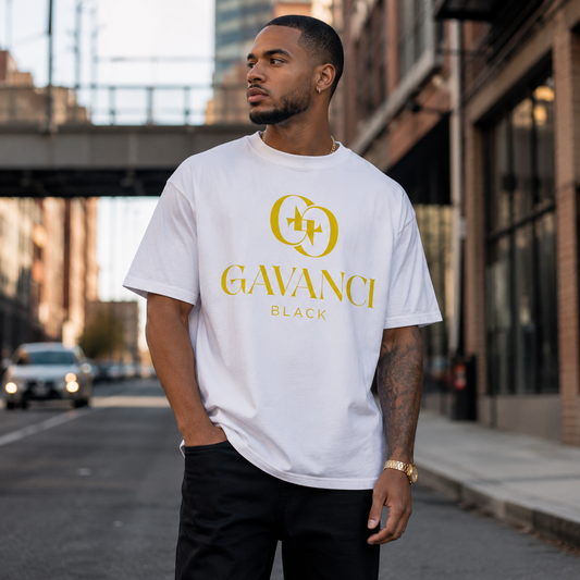 Gavanci Black Designer Men’s premium heavyweight tee