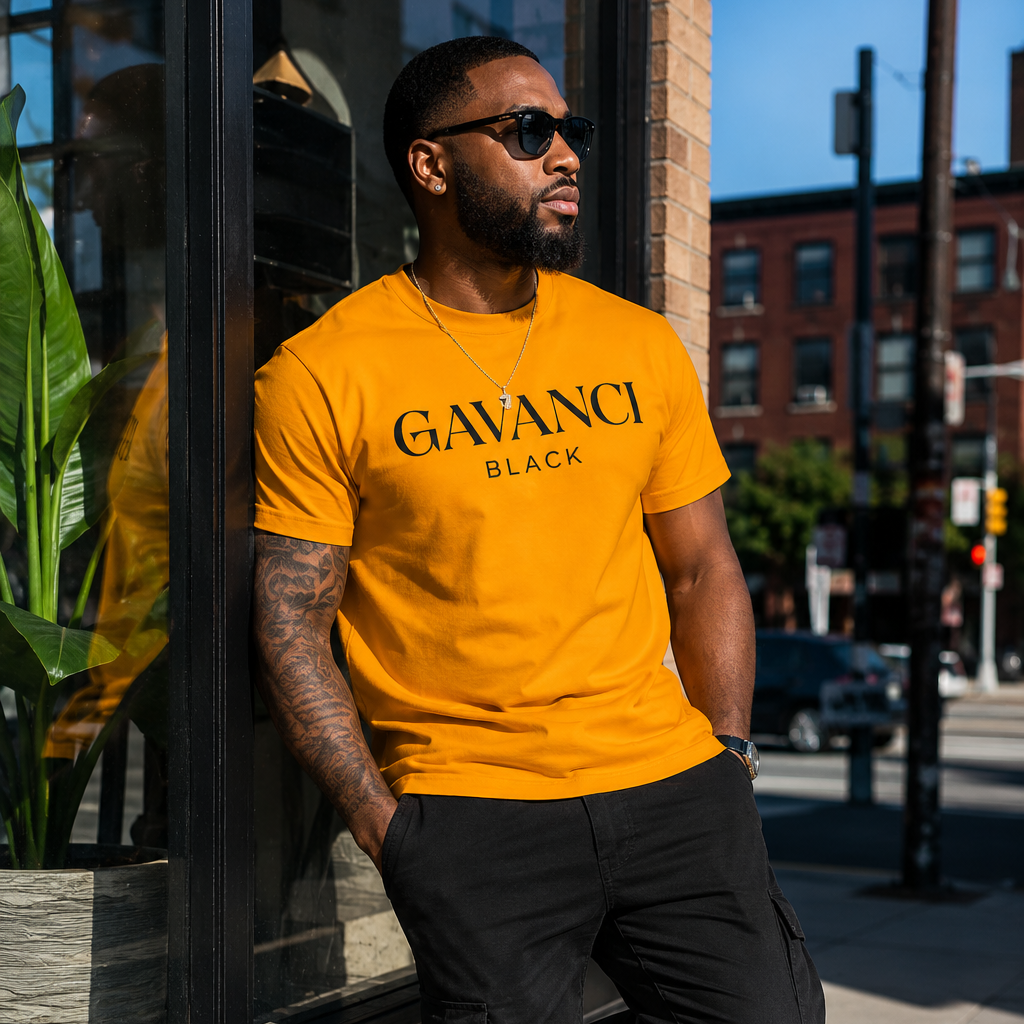Gavanci Black Designer Men's T-shirt