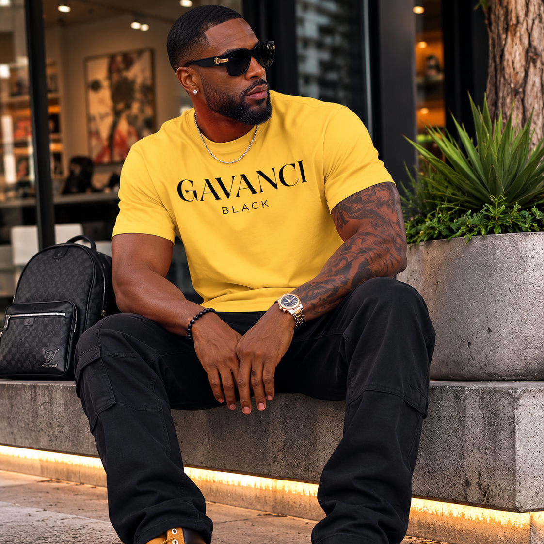 Gavanci Black Designer Men's T-shirt