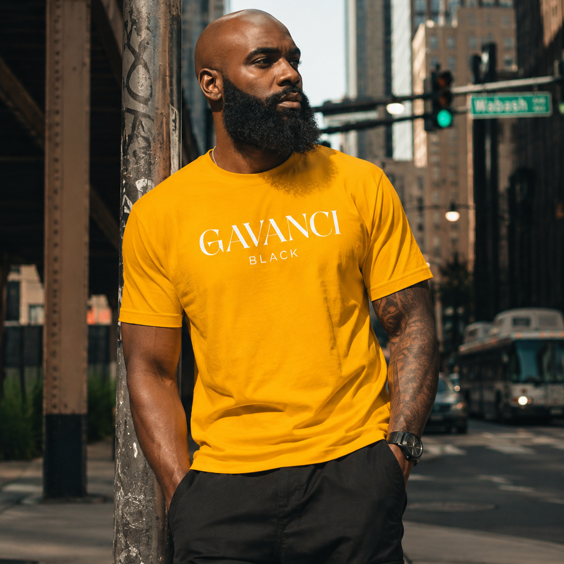 Gavanci Black Original Logo Men's T-shirt
