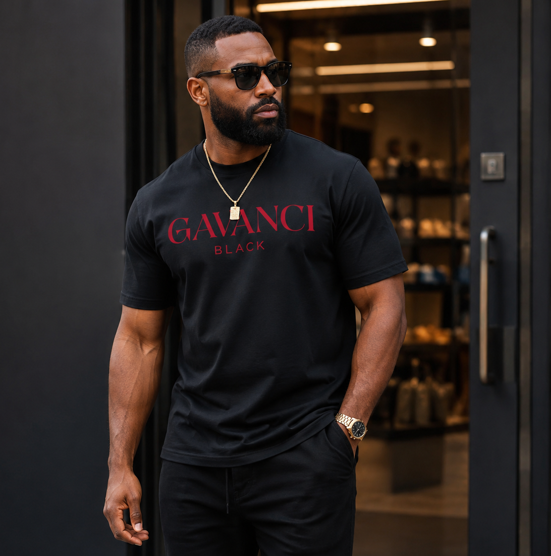 Gavanci Black Original Logo Men's T-shirt