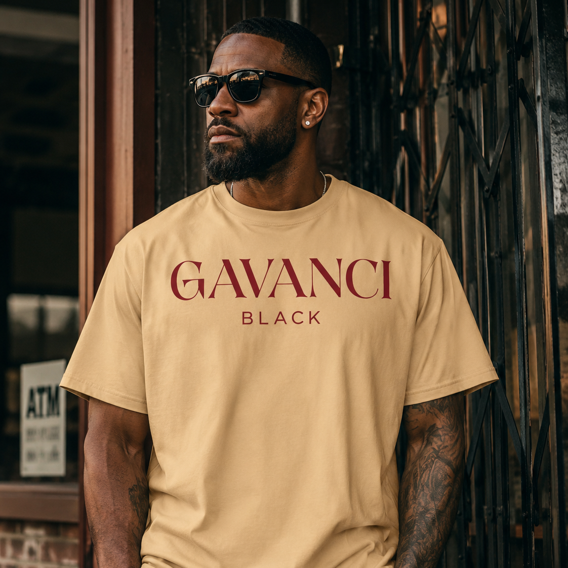 Gavanci Black Original Logo Men’s Premium Heavyweight Tee