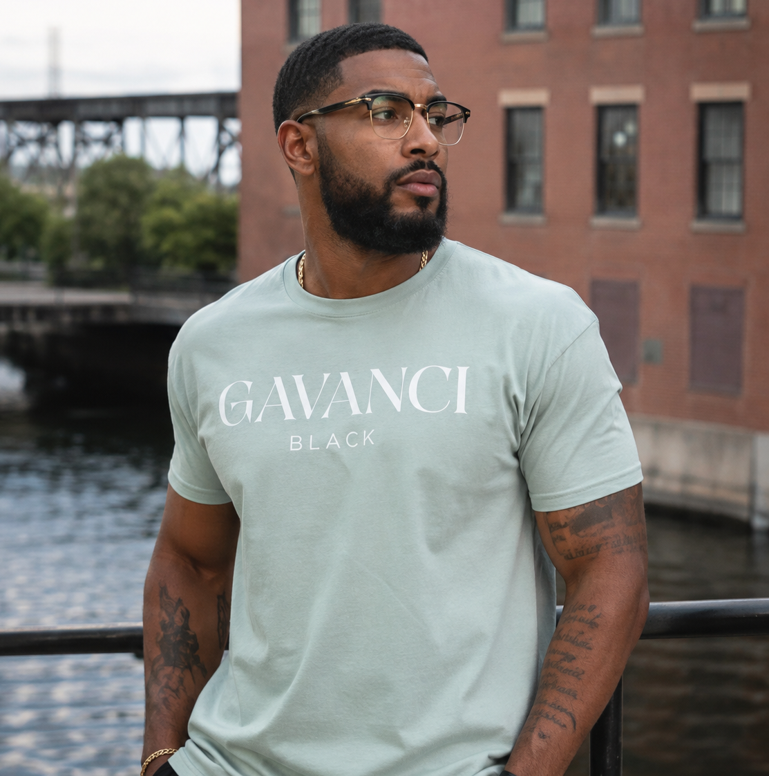 Gavanci Black Original Logo Men’s Premium Heavyweight Tee