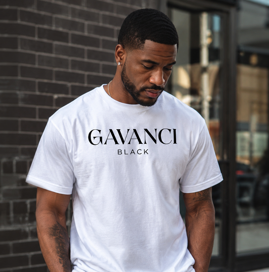 Gavanci Black Original Logo Men’s premium heavyweight tee