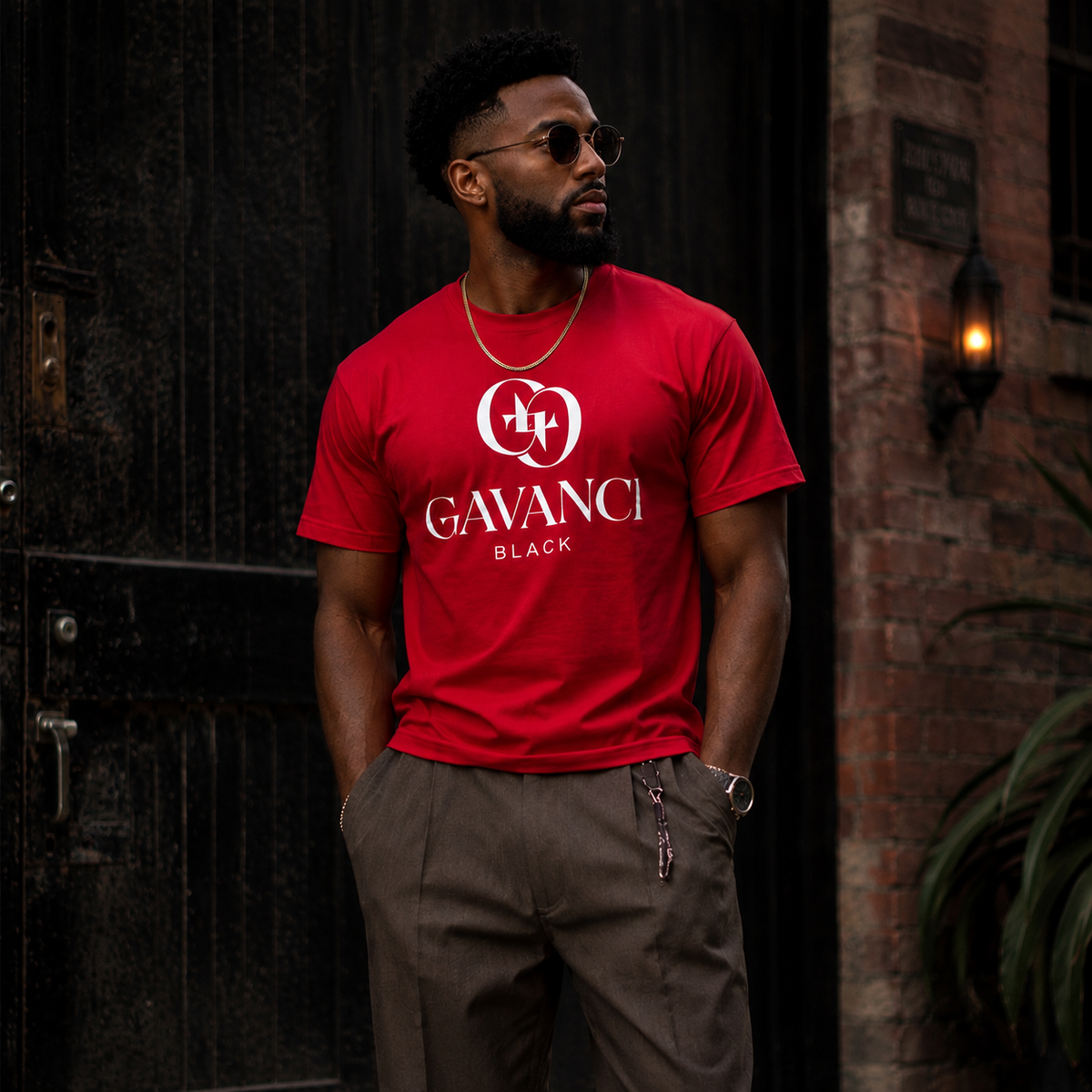 Gavanci Black Designer Men's T-shirt