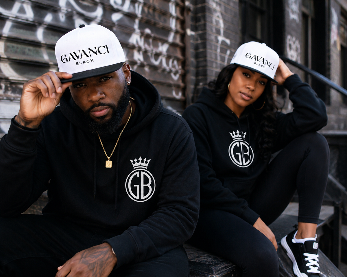 Gavanci Black Original Logo Snapback Hat