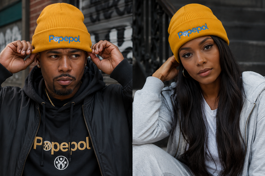 Popepol “Rise above it” (TJ) Organic ribbed beanie