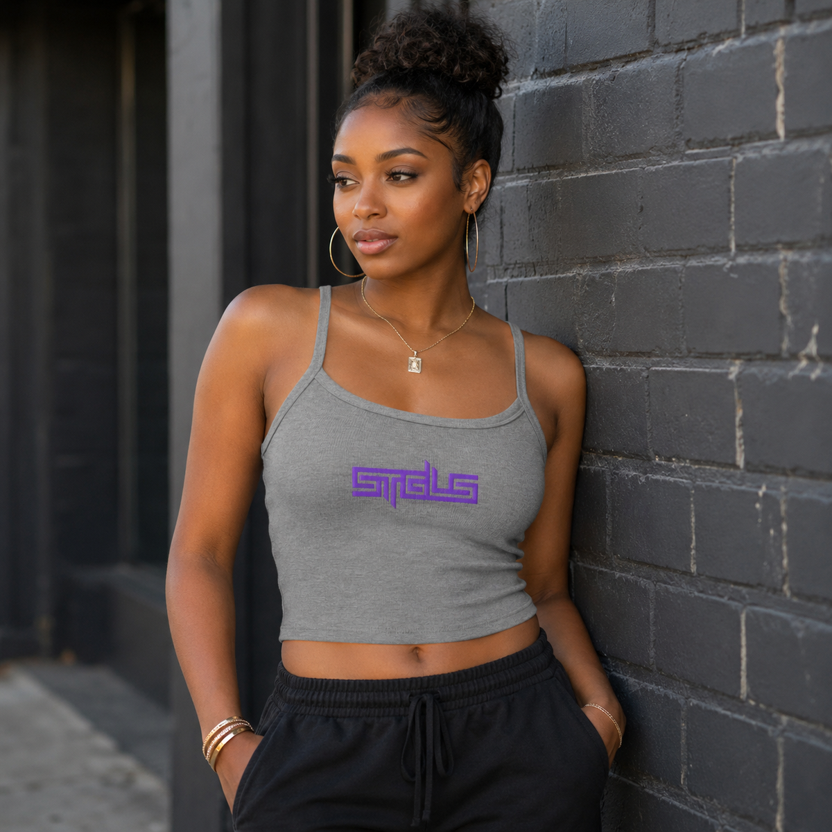 STRHUGOALS "STGLS Active" (Purple) Women’s Micro-rib Tank Top
