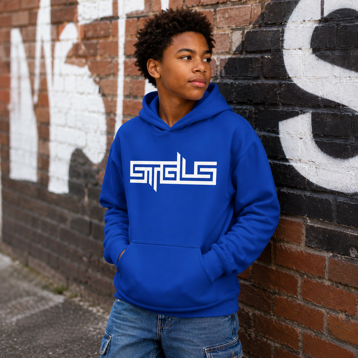 STRHUGOALS “STGLS Active” (White) Boy’s Heavy Blend Hoodie