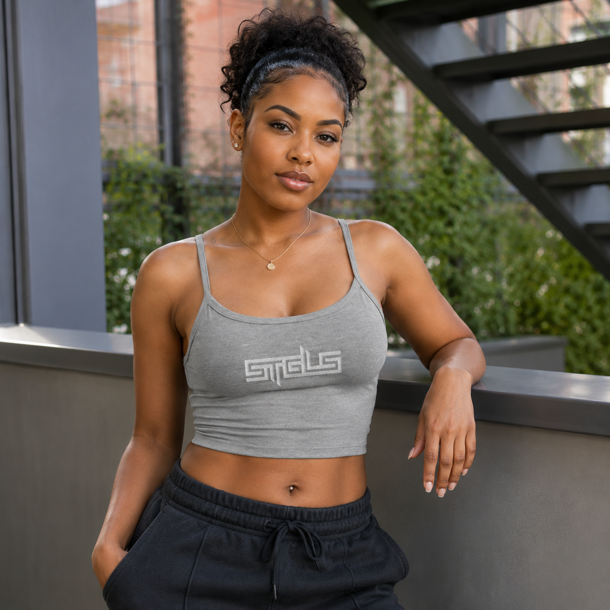 STRHUGOALS “STGLS Active” (White) Women’s micro-rib tank top