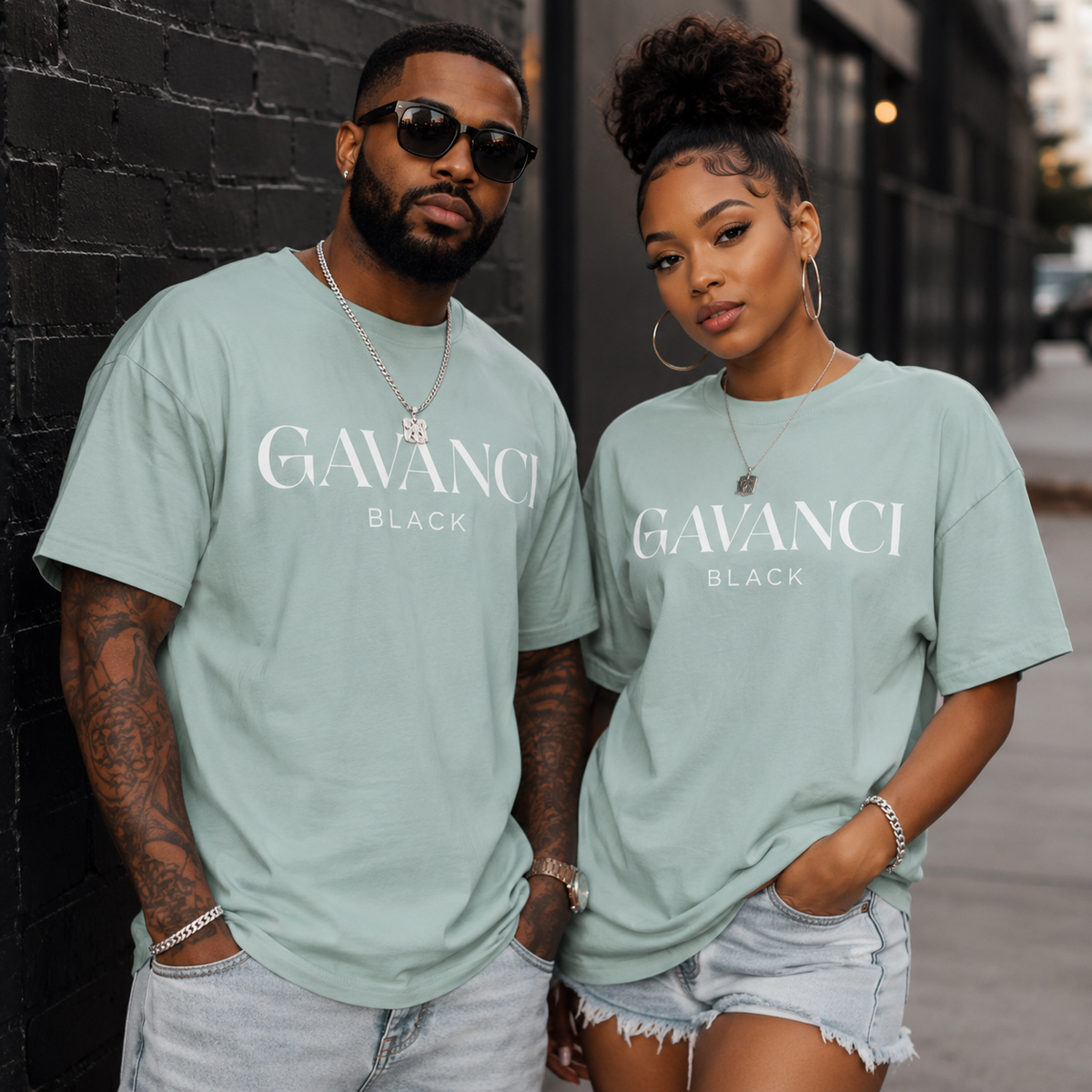 Gavanci Black Original Logo "MC" premium heavyweight tee