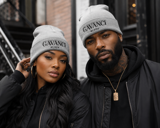 Gavanci Black Original Logo Cuffed Beanie