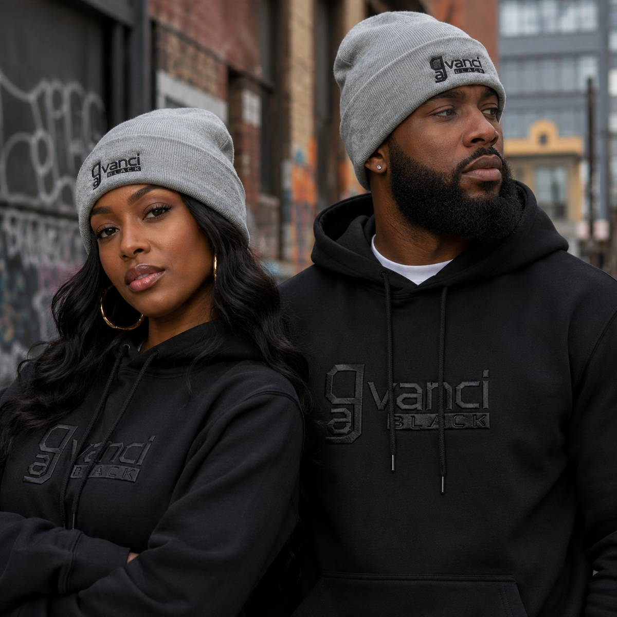 Gavanci Black "Lowkey" Cuffed Beanie