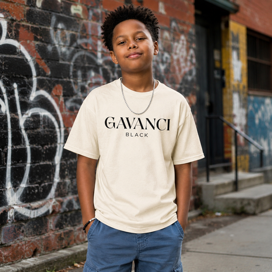 Gavanci Black Original Logo Boys Classic Tee