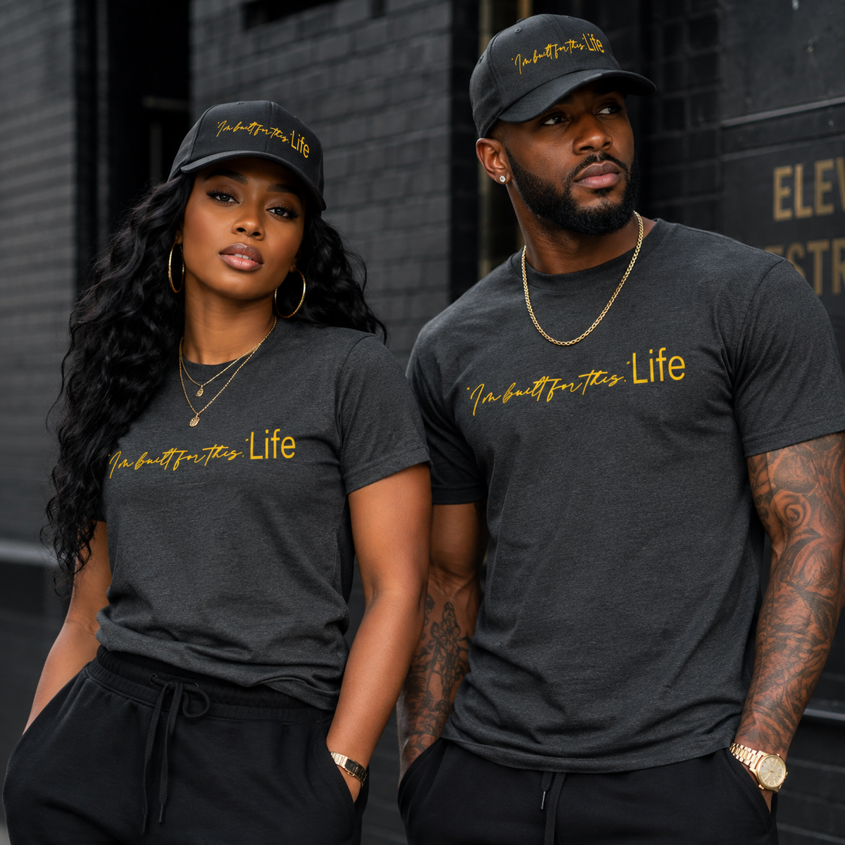 STRHUGOALS "I'm built for this. Life" Gold Men's t-shirt
