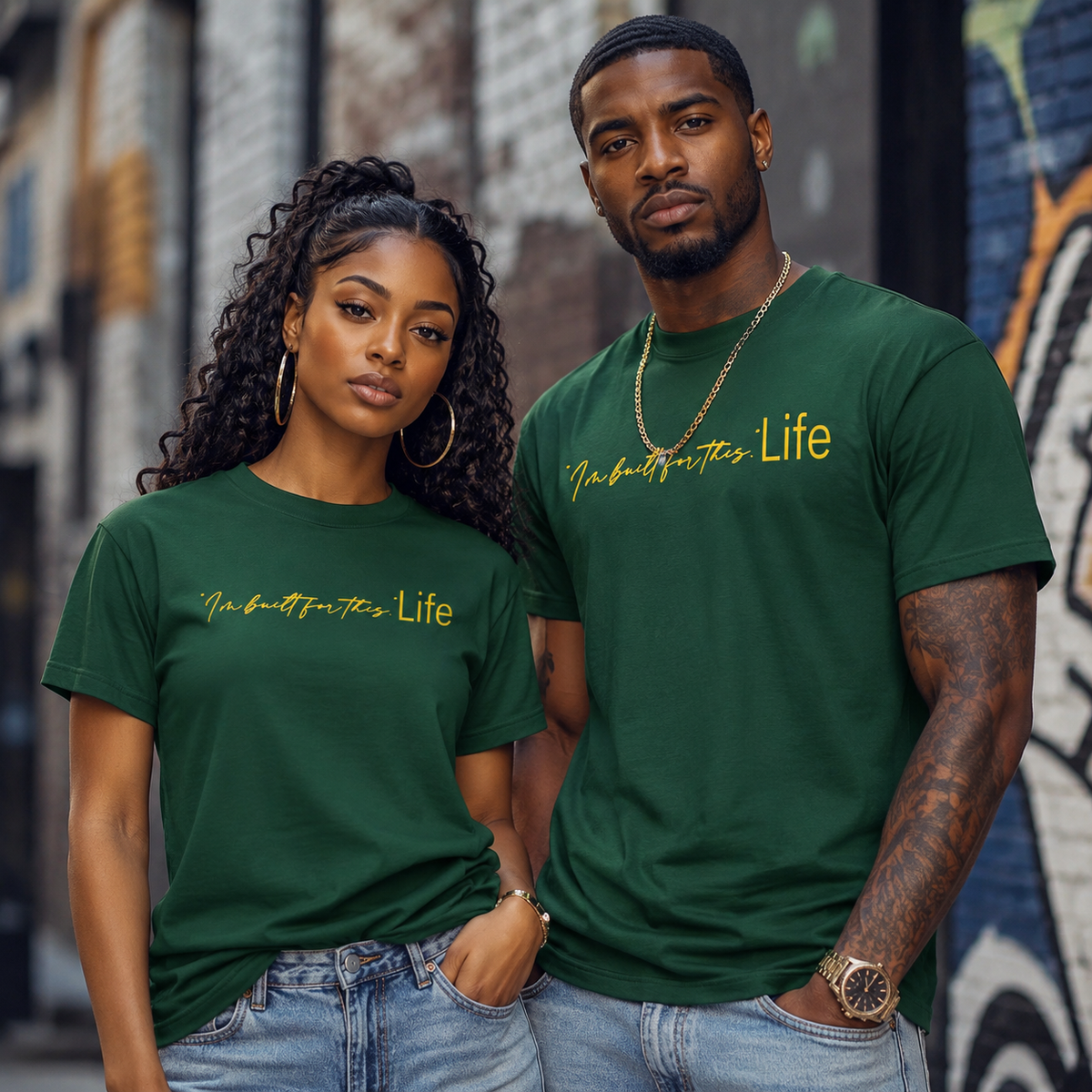 STRHUGOALS "I'm built for this. Life" Gold Men's t-shirt
