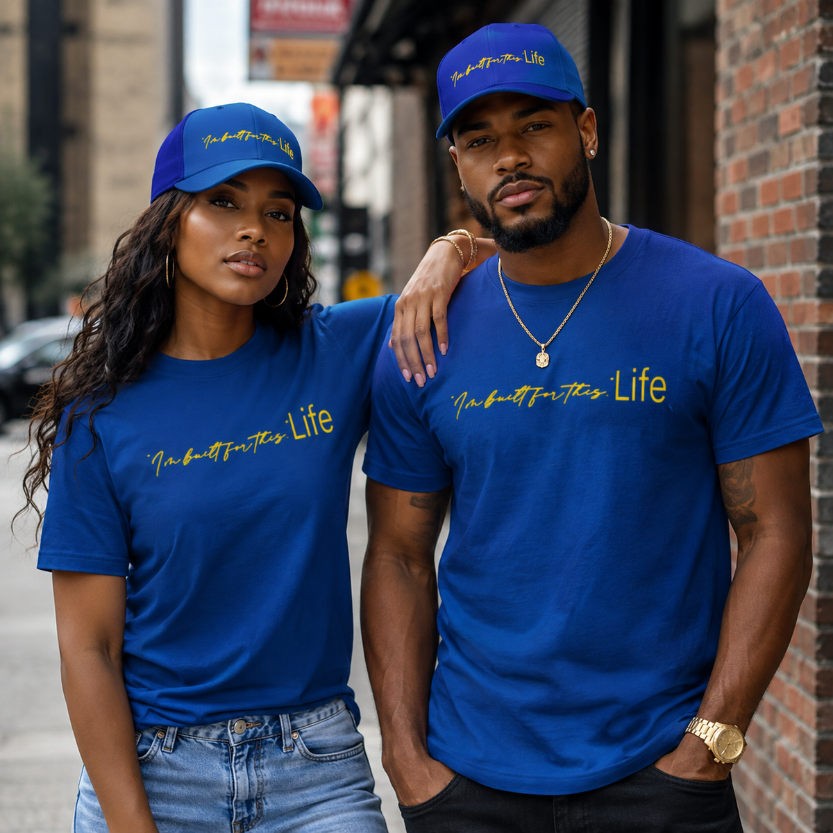 STRHUGOALS "I'm built for this. Life" Gold Men's t-shirt