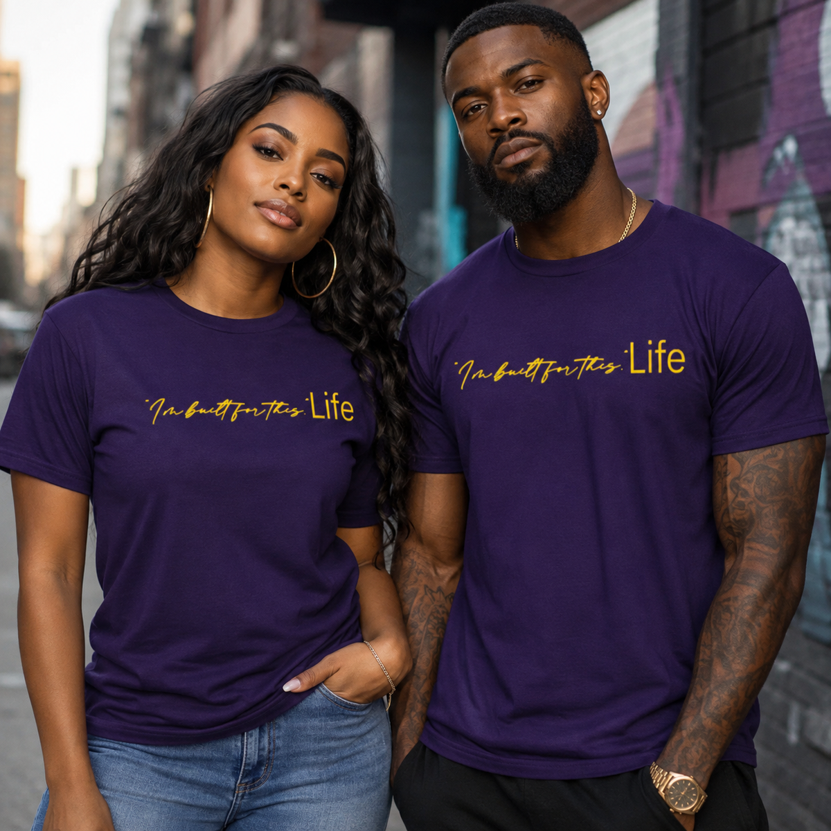 STRHUGOALS "I'm built for this. Life" Gold Men's t-shirt