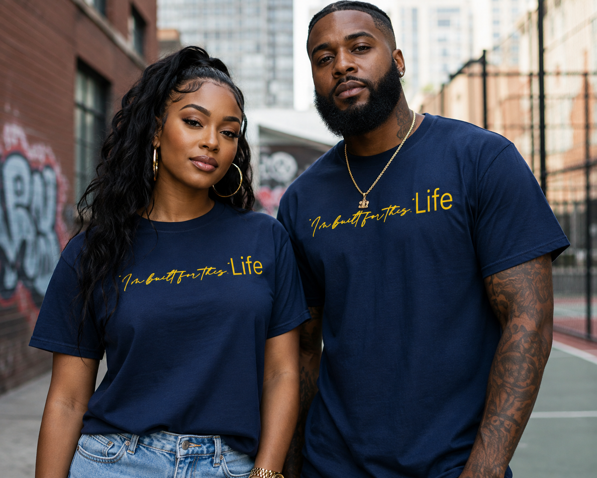 STRHUGOALS "I'm built for this. Life" Gold Men's t-shirt