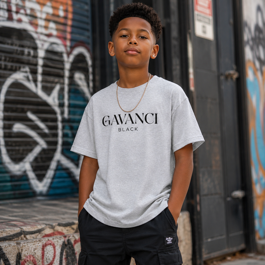 Gavanci Black Original Logo Boys Classic Tee