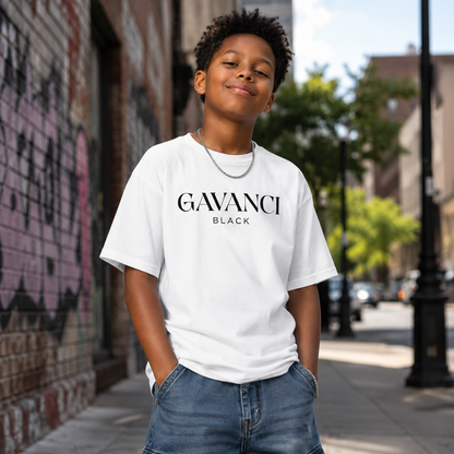 Gavanci Black Original Logo Boys Classic Tee