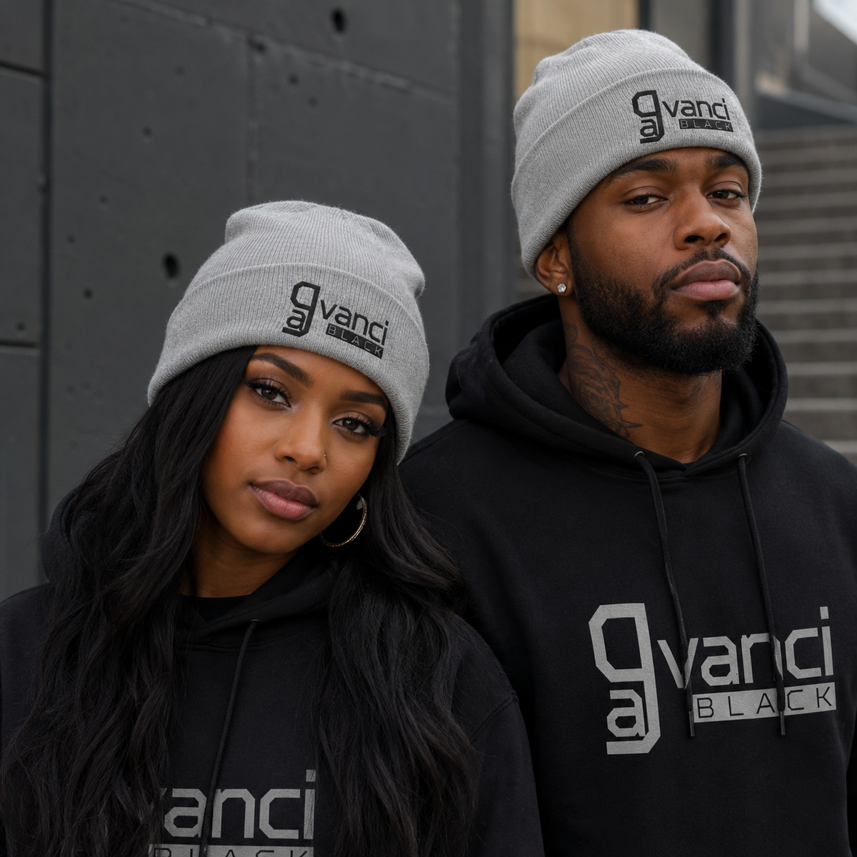 Gavanci Black "Lowkey" Cuffed Beanie