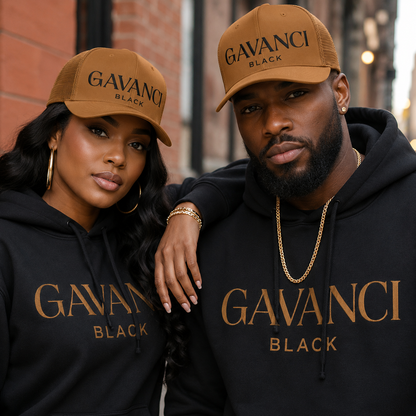 Gavanci Black Original Logo Trucker Cap