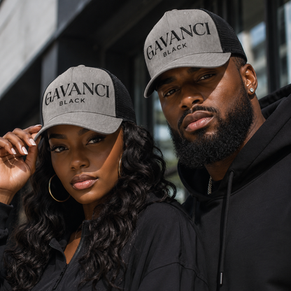 Gavanci Black Original Logo Trucker Cap