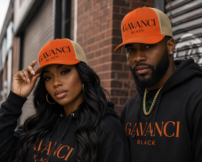Gavanci Black Original Logo Trucker Cap