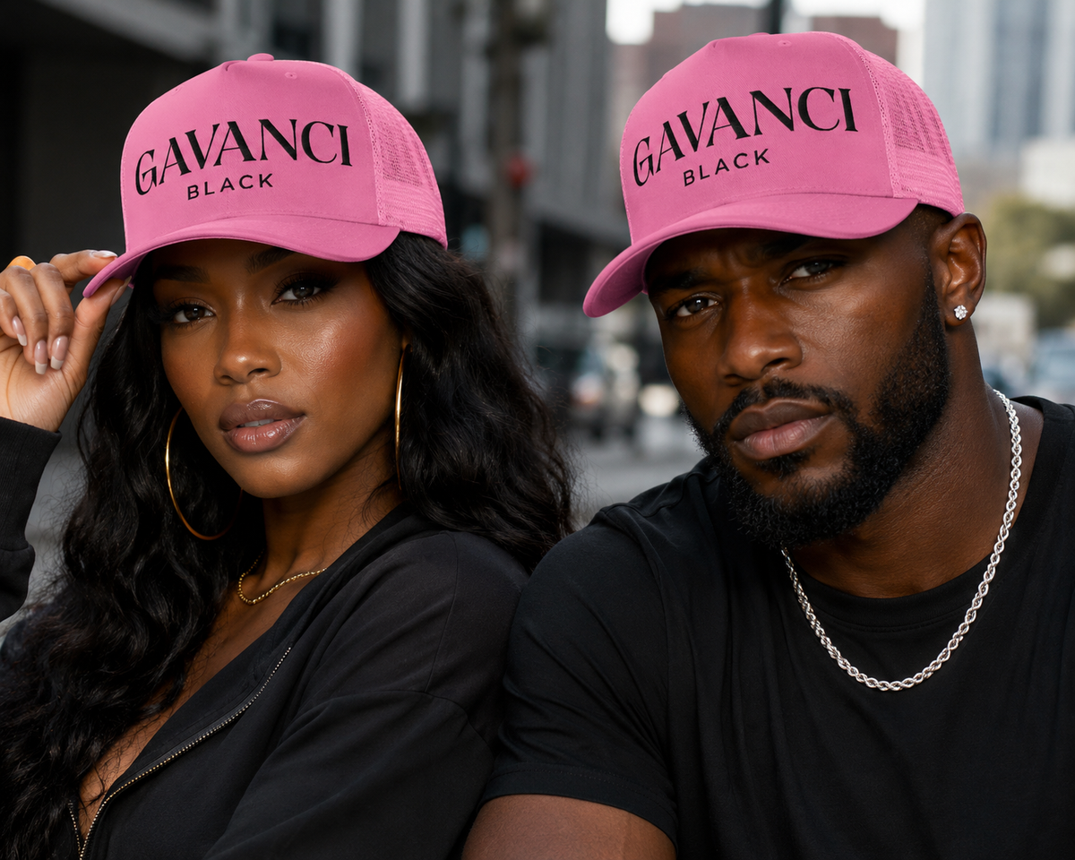 Gavanci Black Original Logo Trucker Cap