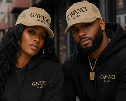 Gavanci Black Original Logo Trucker Cap