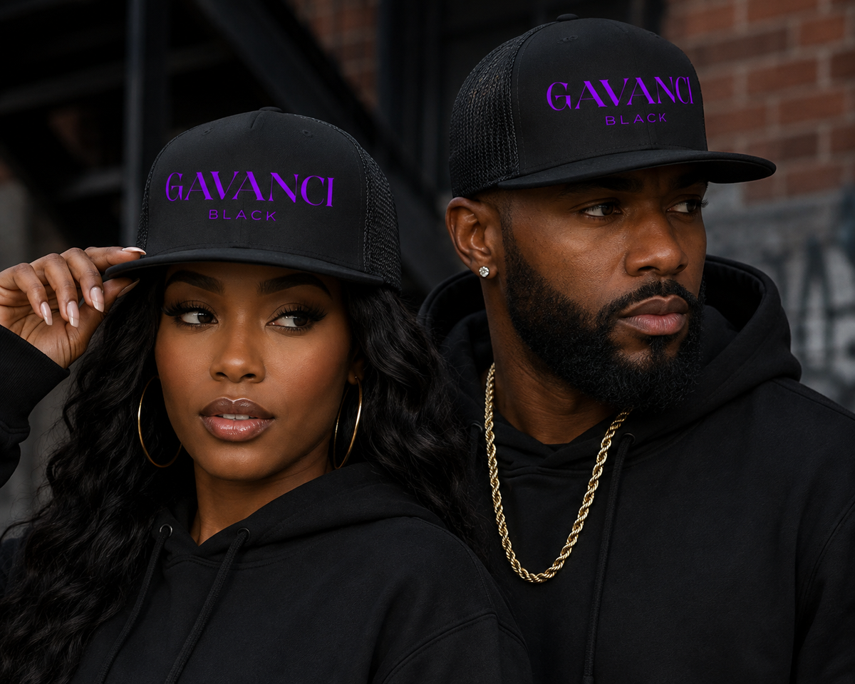 Gavanci Black Original Logo Trucker Cap